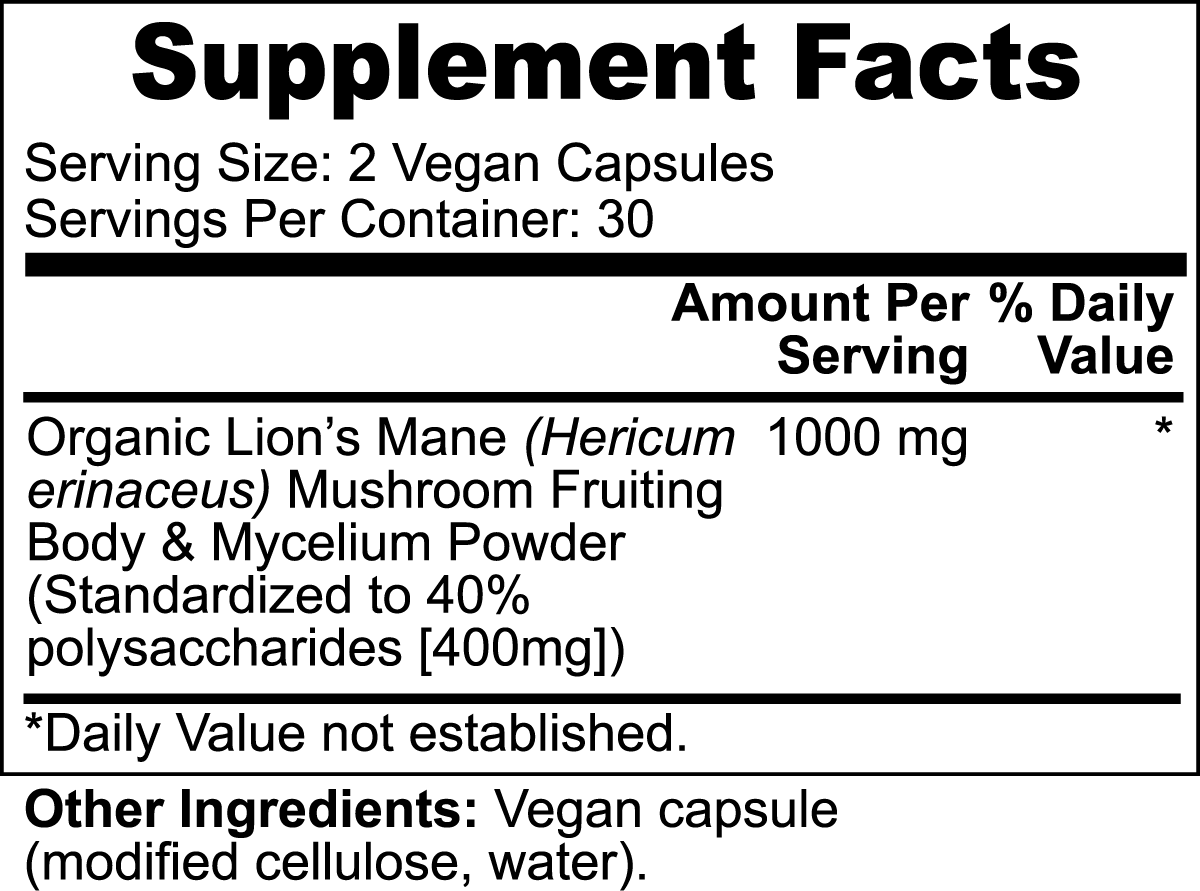 Lion's Mane Mushroom Capsule | brightarisenutrition